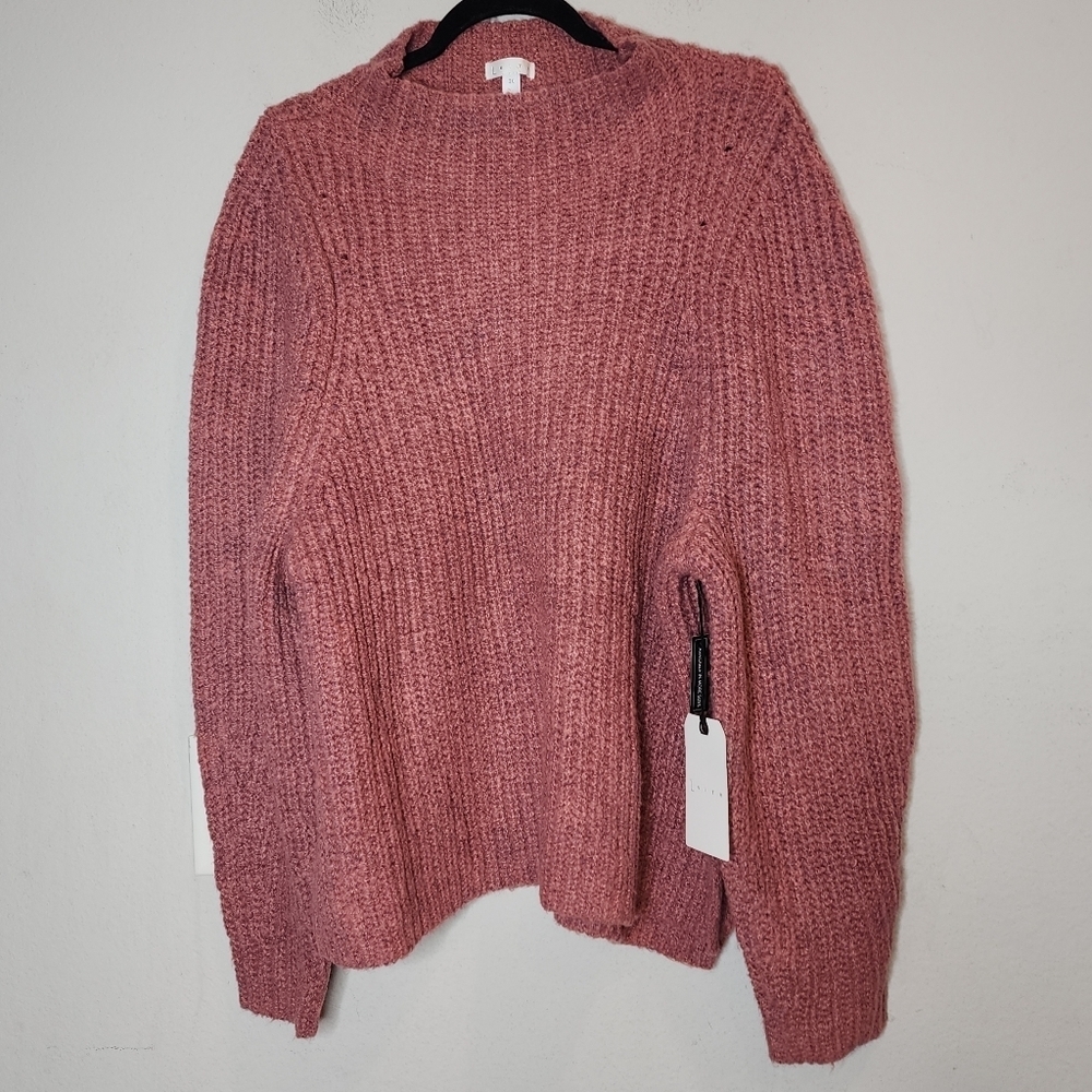 NWT‎ Nordstrom Leith Pink Mauve Knit chunky Sweater. Mock neck.  Size 2X